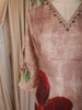 Blush Beige Floral Printed Design Crepe Straight Cut Salwar Suit with Dupatta