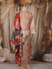 Blush Beige Floral Printed Design Crepe Straight Cut Salwar Suit with Dupatta