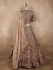 Blush Beige Floral Thread Embroidered Design Silk Lehenga With Dupatta