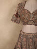 Blush Beige Floral Thread Embroidered Design Silk Lehenga With Dupatta