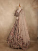 Blush Beige Floral Thread Embroidered Design Silk Lehenga With Dupatta