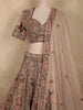 Blush Beige Floral Thread Embroidered Design Silk Lehenga With Dupatta