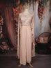 Blush Nude Pink Floral Zari Embroidered Design Georgette Skirt Top