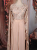 Blush Nude Pink Floral Zari Embroidered Design Georgette Skirt Top