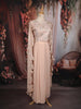 Blush Nude Pink Floral Zari Embroidered Design Georgette Skirt Top