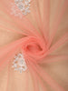 Blush Peach Floral Beads Embroidered Design Net Designer Saree with Designer Border