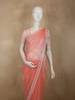 Blush Peach Floral Beads Embroidered Design Net Designer Saree with Designer Border