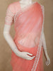 Blush Peach Floral Beads Embroidered Design Net Designer Saree with Designer Border