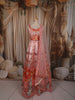Blush Peach Floral Printed and Stone Embellished Design Tussar Silk Fancy Lehenga with Matching Dupatta