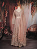 Blush Peach Floral Sequins Embroidered Design Net Bridesmaid Lehenga With Dupatta