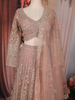 Blush Peach Floral Sequins Embroidered Design Net Bridesmaid Lehenga With Dupatta