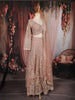 Blush Peach Floral Sequins Embroidered Design Net Bridesmaid Lehenga With Dupatta