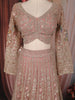 Blush Peach Floral Sequins Embroidered Design Net Bridesmaid Lehenga With Dupatta