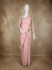 Blush Peach Floral Sequins Embroidered Design Satin Designer Saree with Blouse