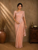 Blush Peach Heavy Sequins Embroidered Design Chiffon Designer Saree