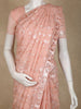 Blush Peach Heavy Sequins Embroidered Design Chiffon Designer Saree