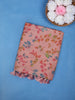 Blush Peach Multicolor Leaf Print Cotton Saree