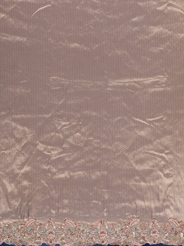 Blush Peach Peacock Woven Banarasi Silk Saree With Heavy Embroidered Border - Diadem