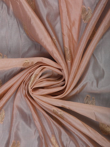 Blush Peach Peacock Woven Banarasi Silk Saree With Heavy Embroidered Border - Diadem