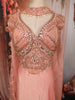 Blush Peach Pink Abstract Sequins and Beads Embroidered Design Crushed Tissue Lehenga With Matching Choker Dupatta