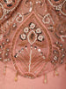 Blush Peach Pink Abstract Sequins and Beads Embroidered Design Crushed Tissue Lehenga With Matching Choker Dupatta