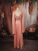 Blush Peach Pink Abstract Sequins and Beads Embroidered Design Crushed Tissue Lehenga With Matching Choker Dupatta