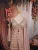 Blush Peach Pink Heavy Sequins and Beads Embroidered Design Georgette Party Wear Peplum Palazzo Suit with Matching Dupatta