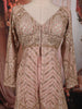 Blush Peach Pink Heavy Sequins and Beads Embroidered Design Georgette Party Wear Peplum Palazzo Suit with Matching Dupatta