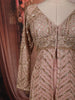 Blush Peach Pink Heavy Sequins and Beads Embroidered Design Georgette Party Wear Peplum Palazzo Suit with Matching Dupatta