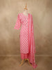 Blush Pink  Butta Printed Design Cotton Straight Cut Salwar Suit with Dupatta