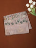 Blush Pink Checked Printed Design Crepe Silk Saree with Cow Motif Border