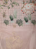 Blush Pink Checked Printed Design Crepe Silk Saree with Cow Motif Border