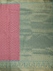 Blush Pink Chevron Zigzag Woven Design Pure Tussar Saree with Contrast Zari Border