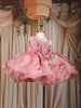 Blush Pink Floral Embellished Design Satin Party Frock