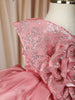 Blush Pink Floral Embellished Design Satin Party Frock