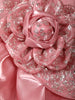 Blush Pink Floral Embellished Design Satin Party Frock