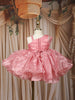 Blush Pink Floral Embellished Design Satin Party Frock