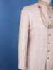 Blush Pink Floral Embroidered Cotton Sherwani - Diadem