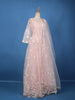 Blush Pink Floral Embroidered Design Net Gown