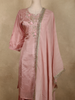 Blush Pink Floral Embroidered Design Tissue Silk Palazzo Suit with Dupatta