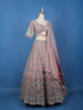 Blush Pink Floral Embroidered Net Lehenga for Brides - Diadem