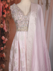Blush Pink Floral Embroidered Tissue Silk Palazzo Suit with Dupatta