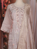 Blush Pink Floral Embroidered Tissue Silk Salwar Suit with Zari Work Dupatta