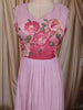 Blush Pink Floral Printed Design Chiffon Anarkali Gown with Dupatta