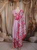Blush Pink Floral Printed Design Chiffon Anarkali Gown with Dupatta