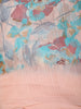 Blush Pink Floral Printed Design Linen Cotton Casual Wear Saree