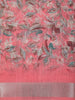 Blush Pink Floral Printed Design Linen Cotton Casual Wear Saree