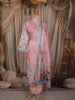 Blush Pink Floral Printed Design Organza Salwar Suit with Dupatta