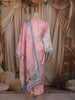 Blush Pink Floral Printed Design Organza Salwar Suit with Dupatta