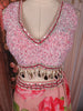 Blush Pink Floral Printed Organza Lehenga with Net Dupatta